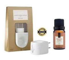 Kit Difusor Aromatizador Eletrico de Porcela Via Aroma Com Essencia 10ml Original