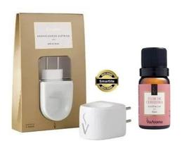 Kit Difusor Aromatizador Eletrico de Porcela Via Aroma Com Essencia 10ml Original