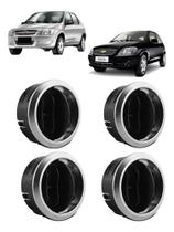 Kit Difusor Central Lateral Celta Prisma 2000 A 2006 Preto aro Prata
