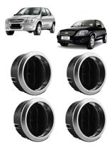 Kit Difusor Central Lateral Celta Prisma 2000 A 2006 Preto aro Prata