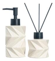 Kit Difusor Lavabo Aromatizador de Ambiente Dispenser Líquido Decoração Banheiro Luxo Pia
