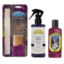 Kit Difusor + Odorizante + Limpa Perf. Orquídea Negra 100ml