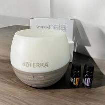 Kit Difusor Petal 2.0 Do Terra 1 Óleo Lavanda 5ml 1 Óleo Essencial Wild Orange 5ml Compacto