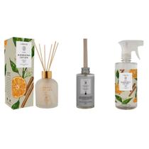 Kit Difusor + Refil + Água Perfumada Mandarina Ceylon Arabesc Lenvie