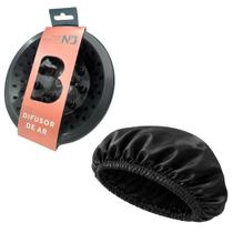 Kit Difusor Universal Secador Cachos + Touca Cetim Profissional Definidor Cabelo Cacheado Crespo