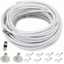 Kit Digital Cabo Coaxial com Conector e Acessórios RG6 67% de Malha 15 Metros - 9943 - MEGATRON