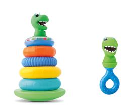 Kit Dino 02 ítens - Mordedor + Pirâmide - Divertoys Kit Dino 02 ítens - Mordedor + Pirâmide - Divertoys