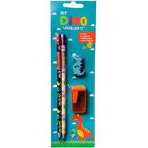 Kit Dino Lápis / Apontador / Borracha Leonora