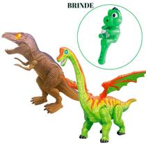 Kit Dino T-rex Luz Som Fumaça + Dinossauro Ovos Luz E Som