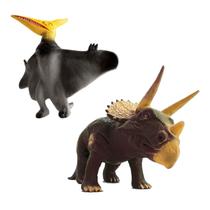 Kit Dinossauro Brinquedo Pterodáctilo + Triceratops Dinopark