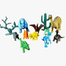 Kit Dinossauro Coleção 10 Peças Borracha Criança Brinquedo
