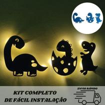 Kit Dinossauro luminária para decoração quarto de bebe abajur infantil com led Kit Dinossauro luminária para decoração quarto de bebe abajur infantil com led