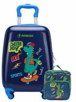 Kit Dinossauro Mini Mala Viagem Bordo + Lancheira Térmica