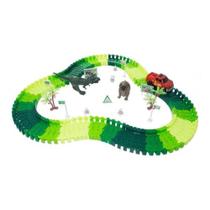 Kit Dinossauro Rex Dino Com Carrinho Pista 141 Peças.