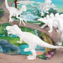 Kit Dinossauro + Tintas para Pintar Brinquedo Dinossauro brinquedo para colorir dinossauro com tinta