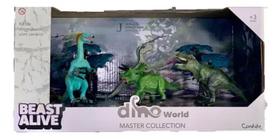 Kit Dinossauros E Cenário Dino World 1103 Beast Alive 4Dino