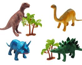 Kit Dinossauros Estegossauro Triceratops Braquiossauro T-Rex Kit Dinossauros Estegossauro Triceratops Braquiossauro T-Rex
