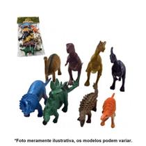 Kit Dinossauros Miniatura Pequeno de Plástico 8 Peças AKT3068 - Ark Toys
