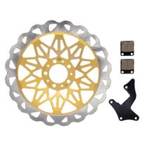 Kit Discão Disco Pastilha de Freio Dianteiro com flange Cg 150 04 a 08 320 Dourado Kit Discão Disco Pastilha de Freio Dianteiro com flange Cg 150 04 a 08 320 Dourado
