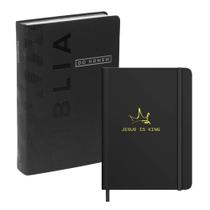 Kit Discípulo em Ação Bíblia Devocional Do Homem NVI + Caderno Moleskine Jesus is King