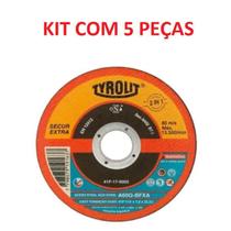 Kit Disco Corte Fino Tyrolit Secur 4.1/2 x 1mm Inox 5 Peças