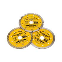 Kit Disco de Corte Diamantado Liso , Turbo e Segmentado 3 Peças - Hammer Kit Disco de Corte Diamantado Liso , Turbo e Segmentado 3 Peças - Hammer