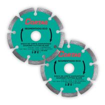 Kit Disco de Corte Diamantado Segmentado Eco Cortag 110mm 1,8mm Serra Mármore Corte Seco Kit Disco de Corte Diamantado Segmentado Eco Cortag 110mm 1,8mm Serra Mármore Corte Seco