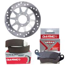 Kit Disco de Freio Nxr 150 Bros Com Pastilhas e Lonas Diafrag Kit Disco de Freio Nxr 150 Bros Com Pastilhas e Lonas Diafrag