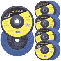 Kit Disco De Lixa Flap 7 Pol Grão 120 Para Lixadeira 10 Un