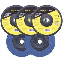 Kit Disco de Lixa Flap 7" Pol Grão 80 Lixadeira 05 UN Reto Kit Disco de Lixa Flap 7" Pol Grão 80 Lixadeira 05 UN Reto