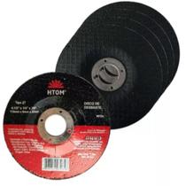 Kit Disco Desbaste Para Metal 4.1/2 Reforçado 5 peças Htom