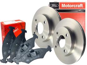 Kit Disco e Pastilha de Freio Dianteiro Fiesta Rocan, Ka, Courier 1.6 2009 Sem ABS Motorcraft TRW