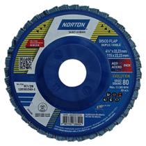 Kit Disco Flap 4.1/2 Zirconio GR 80 Costado Plástico 4 Unidades - NORTON