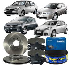 Kit Disco Freio Dianteiro Pastilha Clio Sandero 1999 À 2013