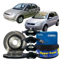 Kit Disco Freio Dianteiro Pastilha Fiesta 1999 Á 2009