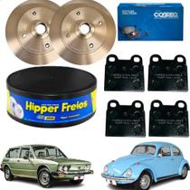 Kit Disco Freio Dianteiro Pastilha Volkswagen Fusca Brasilia Karmann-Guia Variant 1970 1971 1972 1973 1974 1975 a 1996..