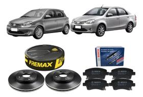 Kit Disco Fremax + Pastilha Bosch Diant Etios 1.3 1.5 2018 Kit Disco Fremax + Pastilha Bosch Diant Etios 1.3 1.5 2018