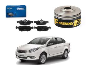 Kit disco pastilha dianteiro fremax fiat grand siena 1.6 2017 a 2022