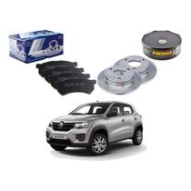 Kit Disco Pastilha Dianteiro Solido Kwid 1.0 2017 A 2019