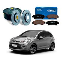 Kit Disco Pastilha Freio Dianteiro C3 1.6 2013 A 2019 Kit Disco Pastilha Freio Dianteiro C3 1.6 2013 A 2019