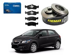 Kit disco pastilha freio dianteiro cobreq original chevrolet onix 1.0 1.4 2012 a 2016