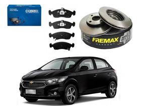 Kit disco pastilha freio dianteiro cobreq original chevrolet onix 1.0 1.4 2017 a 2019