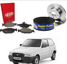 Kit disco pastilha freio dianteiro ecopads/hipper freios original fiat uno 1.0 2004 a 2009 - - ECOPADS HIPPER FREIOS