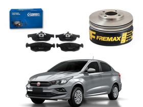 Kit disco pastilha freio dianteiro fremax cobreq original fiat cronos 1.3 2018 a 2019