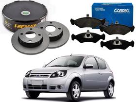 Kit disco pastilha freio dianteiro fremax cobreq original ford ka 1.0 2007 a 2009