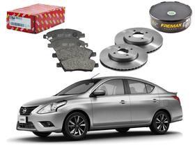 Kit disco pastilha freio dianteiro fremax nissan versa 1.0 1.6 2015 a 2019