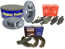 Kit disco patilha sapata freio palio siena ventilado