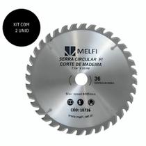 Kit Disco Serra Circular Widea para Madeira 36 Dentes 7 1/4x20mm C/2pçs