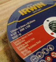 Kit discos de corte irwin 115 x 1,0 x 22,2mm - 10 discos Kit discos de corte irwin 115 x 1,0 x 22,2mm - 10 discos