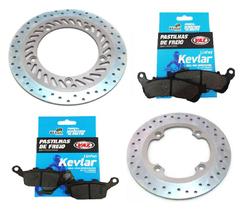 Kit Discos de Freio Cb 300r Abs 2009-2015 + Pastilhas Ecopads Vaz